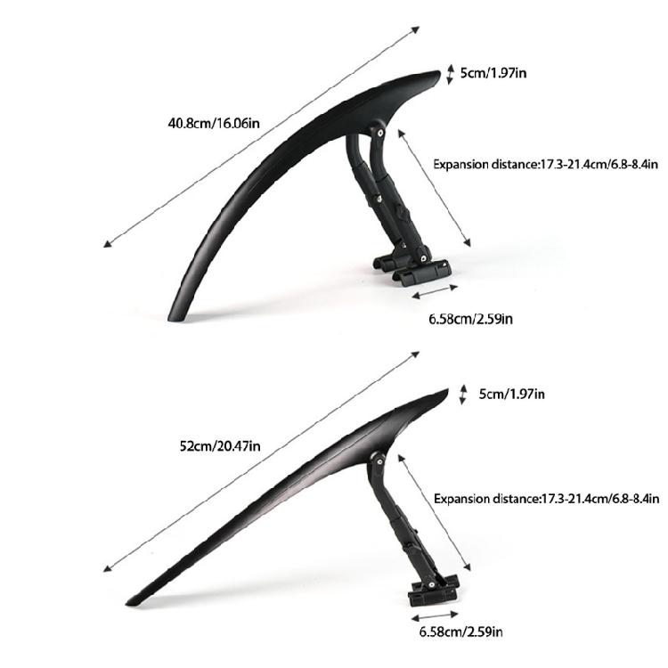 Verstellbares Rennrad Schutzblech Vorne / Hinten Schutzblech Mountainbike Schutzblech Kunststoff Fahrradschutzblech Einfach zu installieren