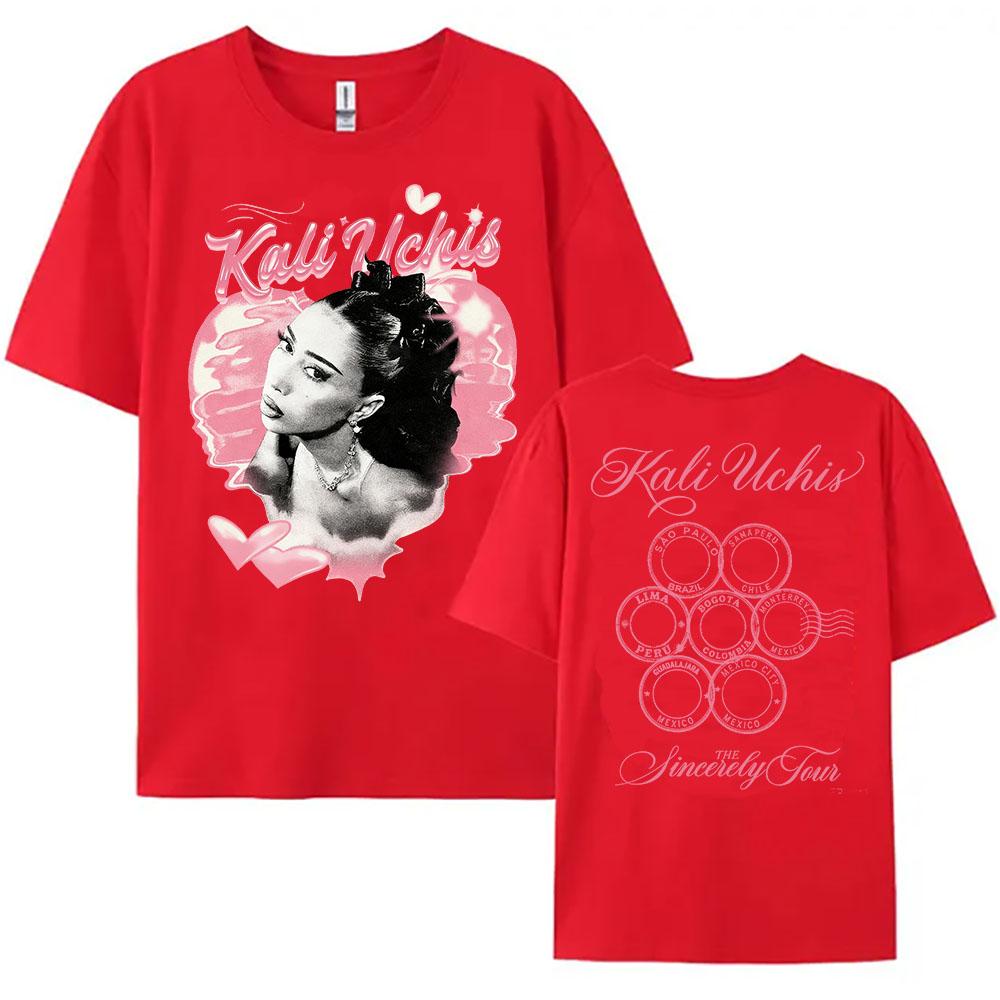 Album Sincerely KALI UCHIS Singer Tshirts Summer Unisex Streetwear Short Sleeve Cotton O-neck T-shirt Fashion Casual Women Tees