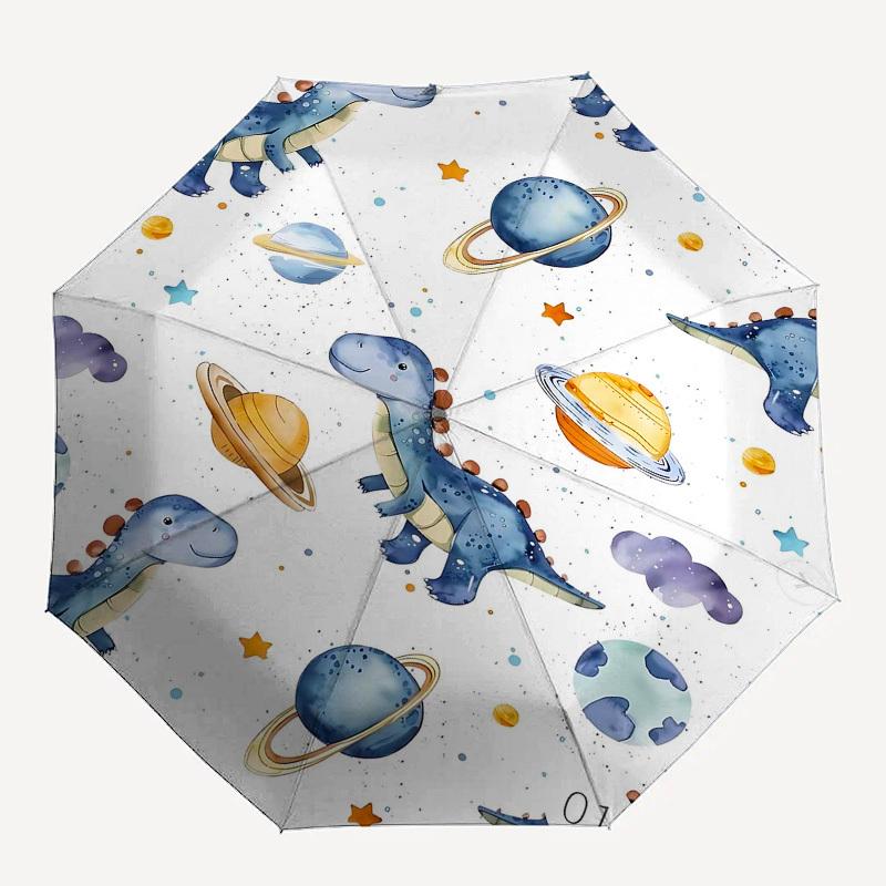 

1PC Dinosaur Space Umbrella-8-Rib Reinforced Portable Folding Travel Suitable for All Seasons Outdoor Daily , Fun Design-Z0450