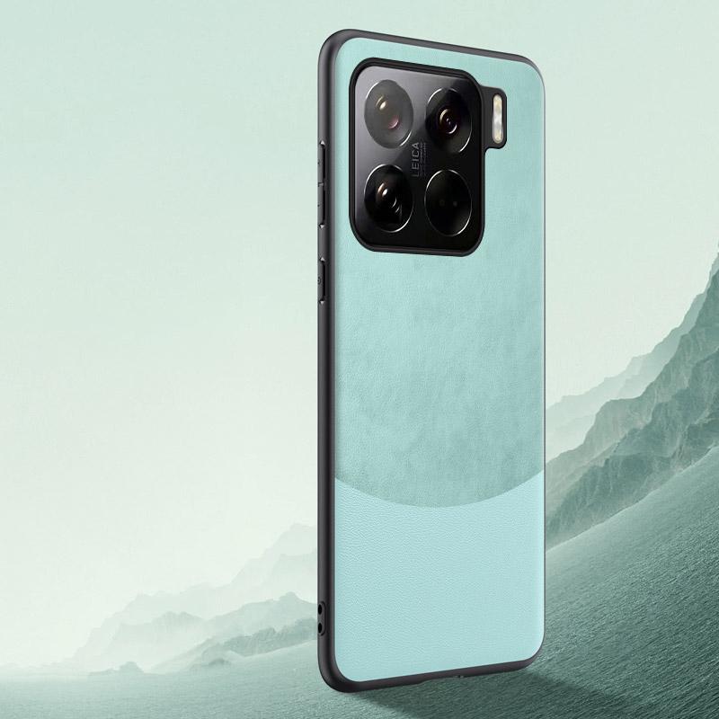 Luxury Splicing Leather Phone Case for Xiaomi 15 Pro 14T 14 Pro Ultra Matte Anti-Shock Soft Frame Back Cover