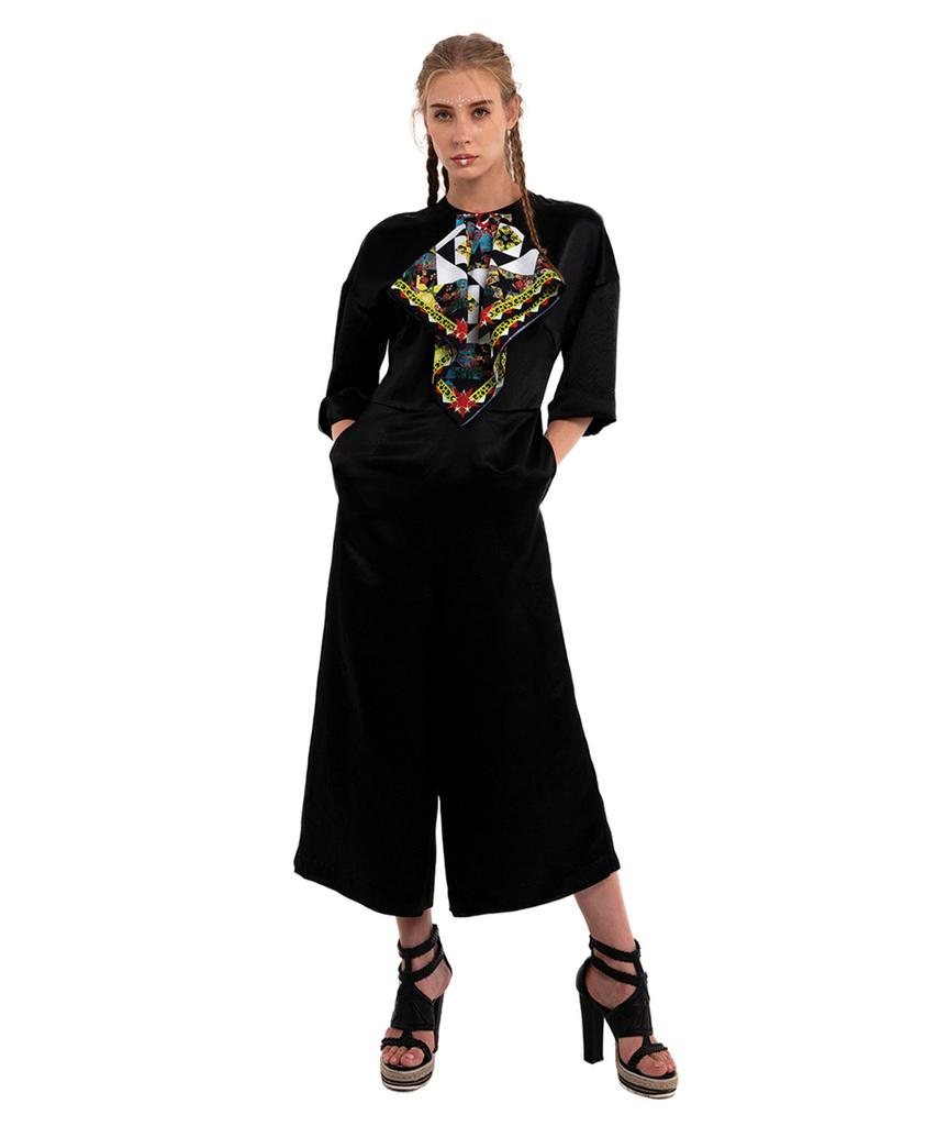 GREEDILOUS Black Scarf Jumpsuit