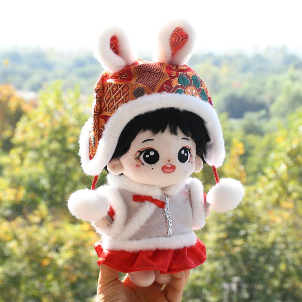 20CM Doll New Year's Clothing Hairy Mini Clothes High Quality Doll Plush Cloak  20cm Cotton Doll