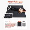0.56" Thick Gym Floor Mats 12 Tiles Rubber Top with EVA Foam Black & White