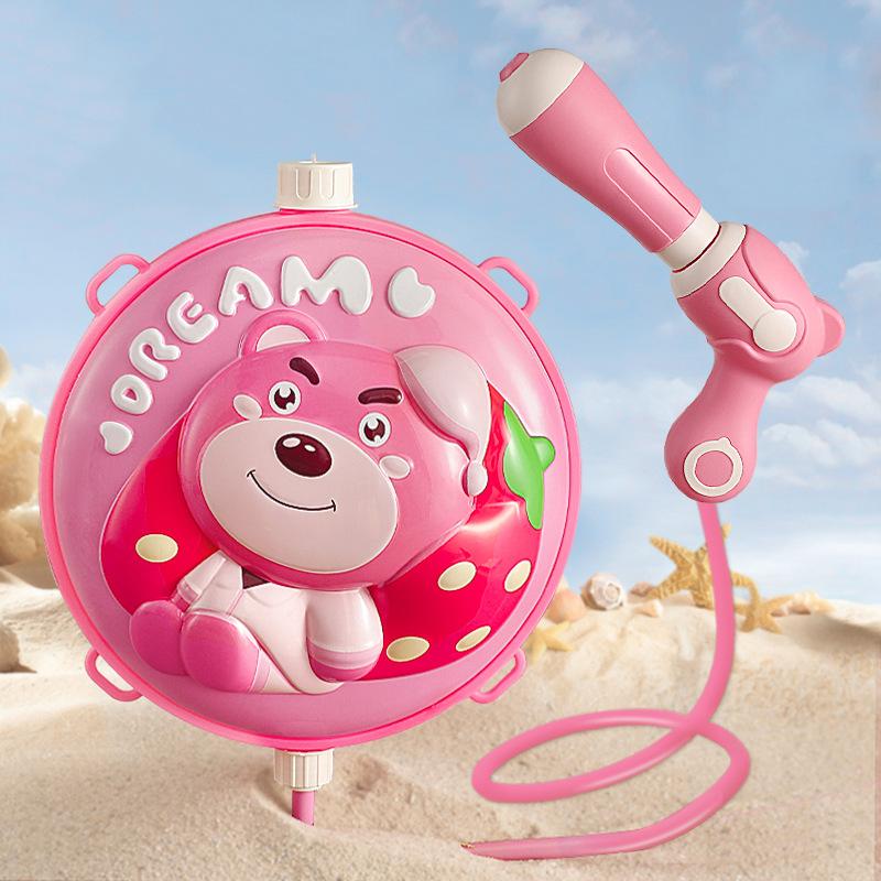 Children's backpack water gun toys 1pcs summer pull-out bared water gun beach water fight water play toy spray gun