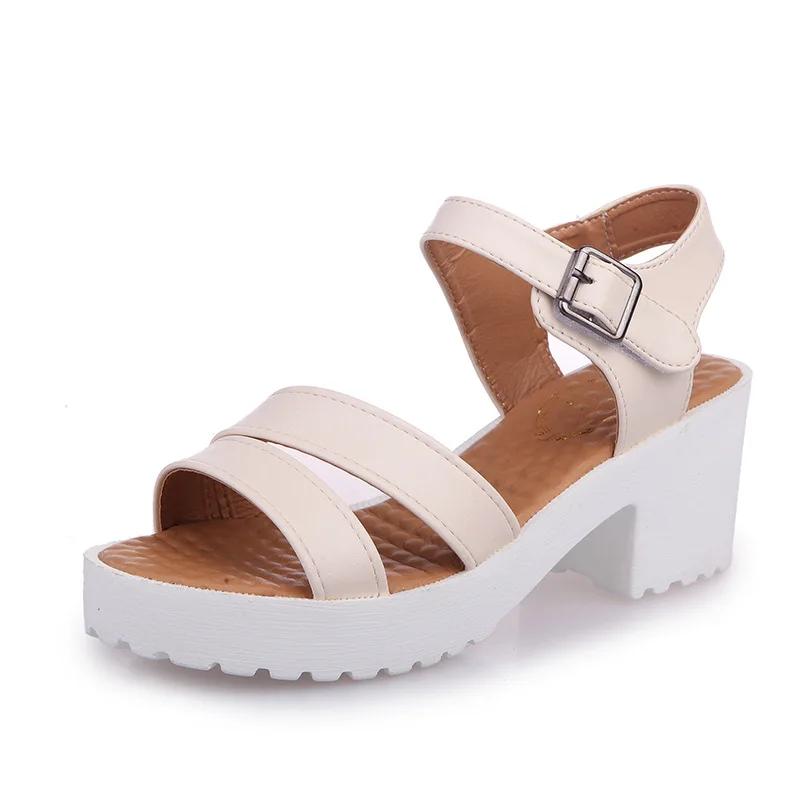 Große Größe 45 Frauen Knöchel Schnalle High Heel Sandalen Sommer 2024 Mode Plattform Sandalen Frau Dicke Sohle Gladiator Sandalias Mujer