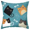 1 Pieces Cute Cat Patterns With Fish Bones On Blue Pillow Polyester pillowcase, sofa decorative cushion cov Headboard Pillow