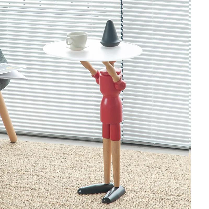 Household Creative Puppet Coffee Table Nordic Living Room Home Solid Wood Sofa Side Few Plastic Tray Light Luxury Bedside Table