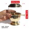 Pure Source India Reines Messing Akhand Jyot Diya mit verstellbarem Dochtknopf & Glasabdeckung – Ideal für Navratri Pooja, Religiöse Rituale & Festliche Feier