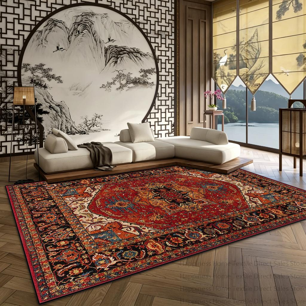 Persian Oriental Style Living Room Luxury Carpet Decoration Home Anti-slip Washable Bedroom Study Mat Soft Plush Lounge Area Rug