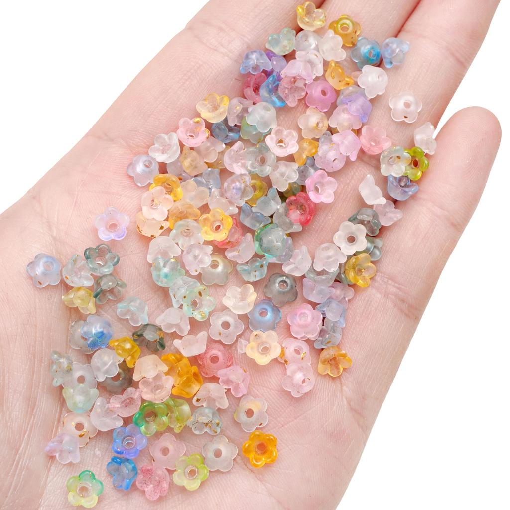 Acrylic Dot Gold Beads Flower Spacer Loose Beads For Jewelry Making