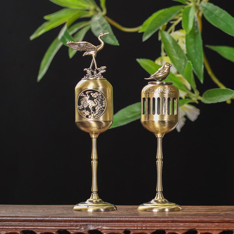 Lampe Creux Pie Bois de Santal Parfum Encensoir Fumant Porte-Encens à Refoulement Ornements Maison de Thé Salle d'Étude Décoration Intérieure