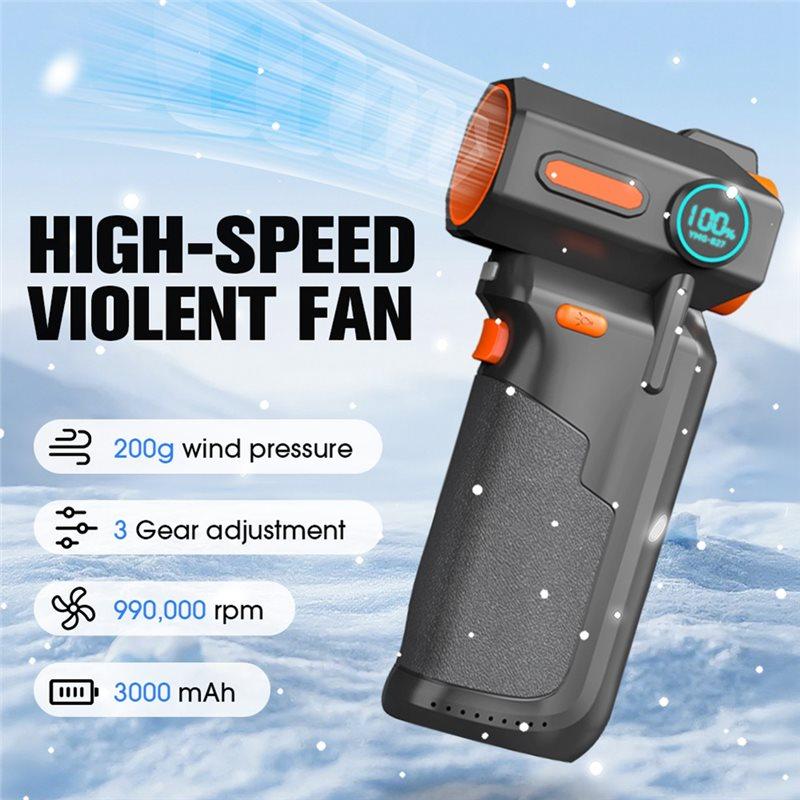 Rechargeable Air Duster Electric Turbo Fan Jet Fan 3-Speed Adjustable For Car Cleaning