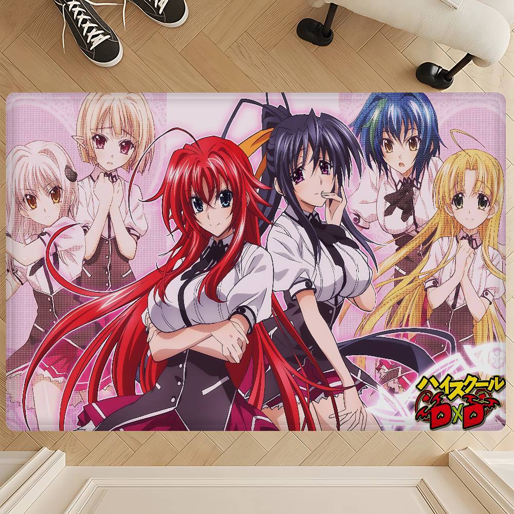 High School DxD Anime Floor Mat INS Style Soft Bedroom Floor House Laundry Room Mat Anti-skid Household Carpets