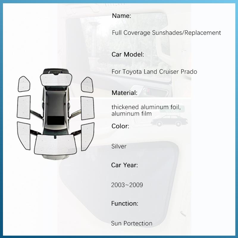 For Toyota Land Cruiser Prado J120 2003~2009 LC120 FJ120 Car Sunshade Cover Sunscreen Window Coverage Pad Sun Shades Accessories