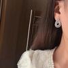 Celebrity high-end stud earrings for women, water drop hollow design stud earrings, light luxury urban trend