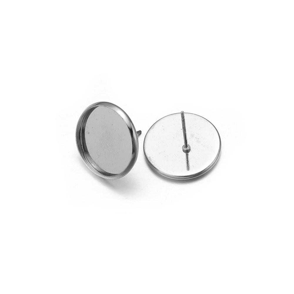 20pcs/Lot 6 8 10 12 20mm Cabochon Base Earring Studs Base DIY Earrings Blank Earring Base Cabochon Cameo For Jewelry Making