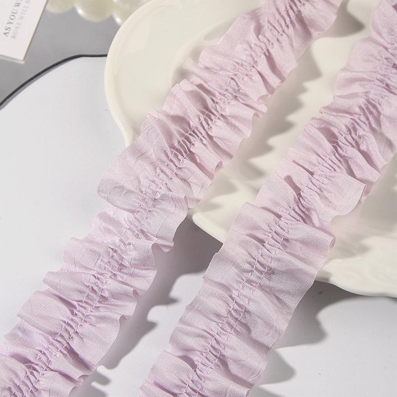 Bilateral Curly Edge Ruffled Lace Ribbon for DIY Hair Accessories, Clothing, Curtains, and Packaging