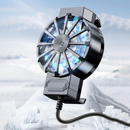 Phone Back Radiator Quiet with RGB Light  Heat Dissipation Strong Wind 3-speed Wind Adjustment Radiator Fan Phone Accessories