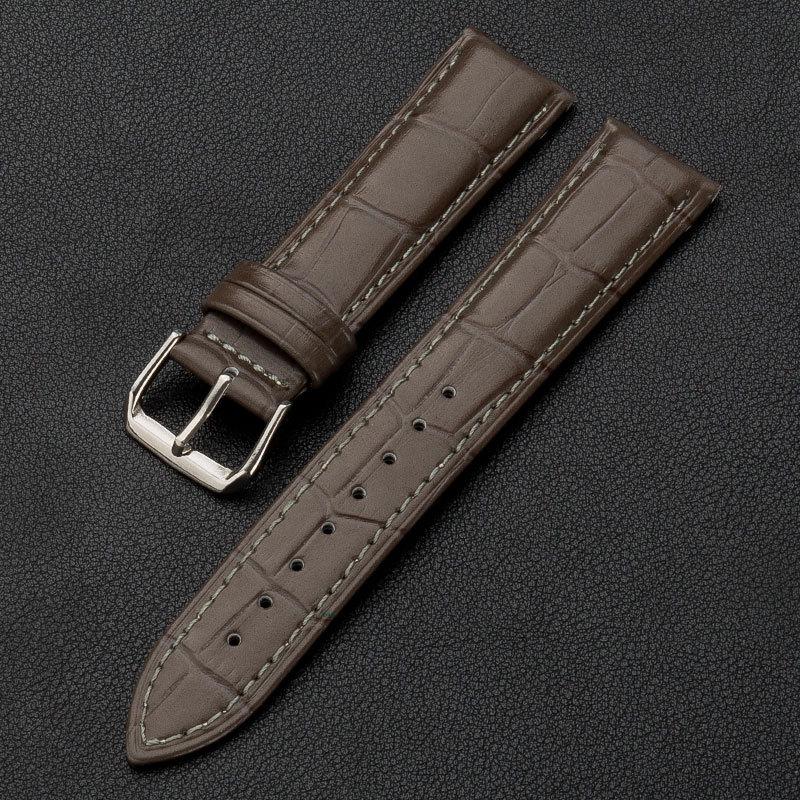 Uhrenarmband aus Kalbsleder mit Bambusstruktur und Dornschließe für Damen und Herren