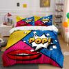 Comic-style Lips and "POP". Bedding Sets Duvet Cover Sets Duvet Covers Pillowcases(1*Duvet Cover 2*Pillowcases Without Duvet Insert)
