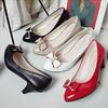 Women Shoes Mid Heels Shallow Butterfly Knot Leather Shoe 2025 Lady Elegant and Stylish Office Career Work Pumps Plus Size 41 42