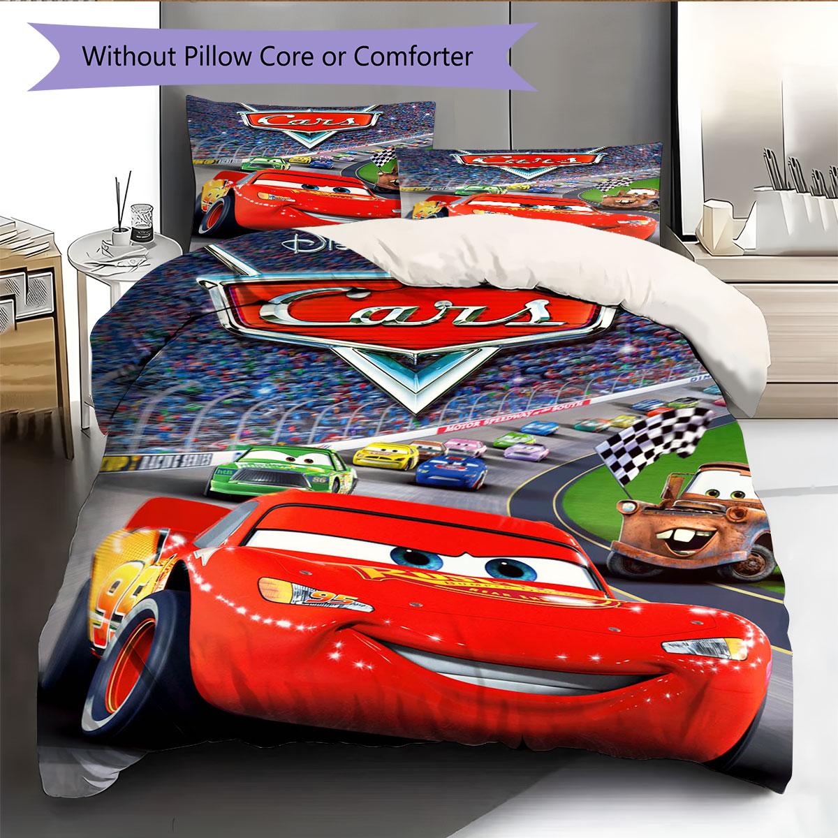 

The Cars Global Racing Action-packed Duvet and Pillowcase Bedding Set Is Perfect for Decorating Boys and Girls Bedrooms. 135x200cm
