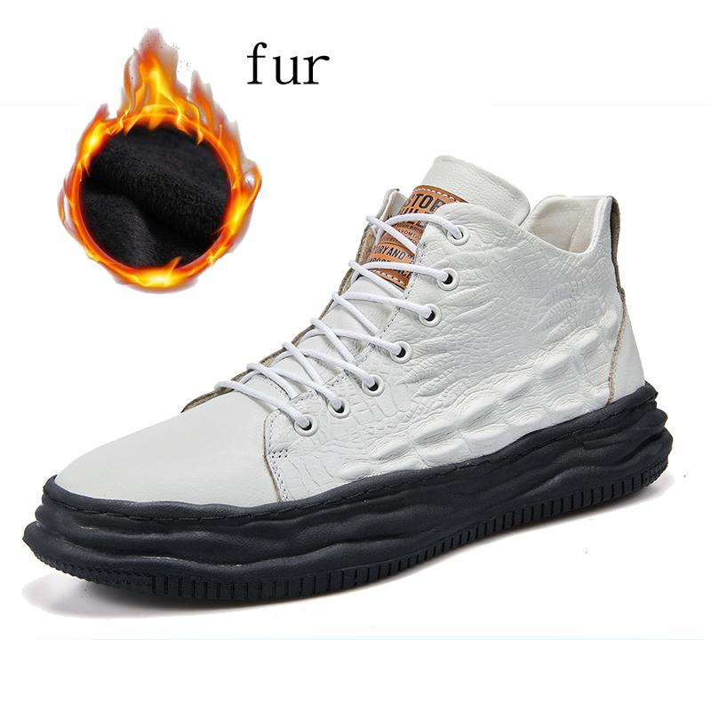 Fashion Italy Winter Boots Plus Velvet Boots High Quality High Top Men's Shoes Adult Boots Men's Business Leather Ankle Boots Snow Boots