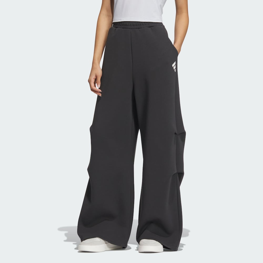 adidas Fustl Solid Color Loose Comfortable Sports Casual Pants Women Bottoms Carbon-Black JM6206