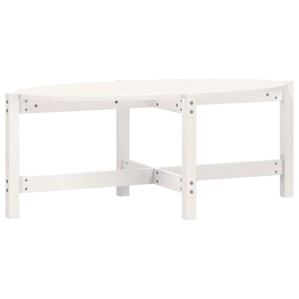 Vidaxl Stolik Kawowy, Biały, 118X63X45 Cm, Lite Drewno Sosnowe