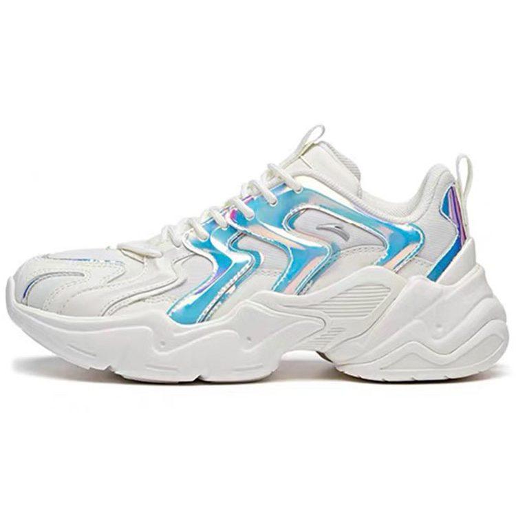 Anta All Over Victory Cushioning, Wear Resistant Low Top Chunky Sneakers Women's White Blue 122018882-1