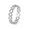 Double-Layer Cross Zircon Ring For Women Gold Silver Adjustable Finger Rings Bling Korean Elegant Jewelry Gift