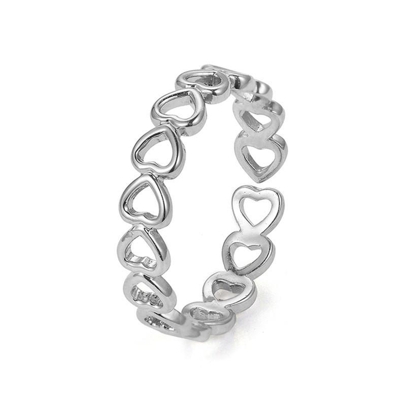 Double-Layer Cross Zircon Ring For Women Gold Silver Adjustable Finger Rings Bling Korean Elegant Jewelry Gift