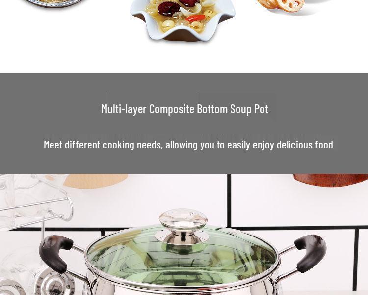 Extra Thick Large Capacity Stainless Steel Soup and Stew Pot for Induction Cookers