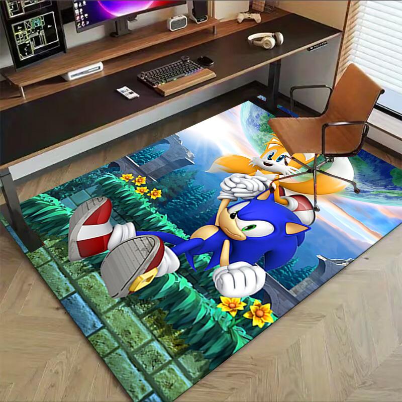 Sonic Tails Adventure Carpet For Playroom Bedroom Living Room Sofa Home Decorkids Game Area Rug Nonslip Floor Mat