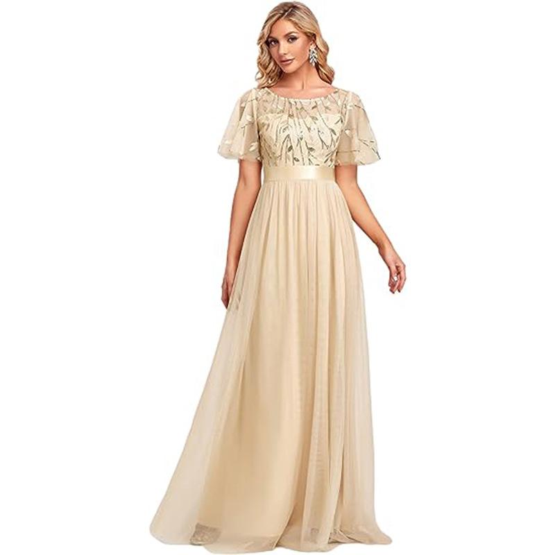 Dress new new dress long dress evening dress lace splicing dress women