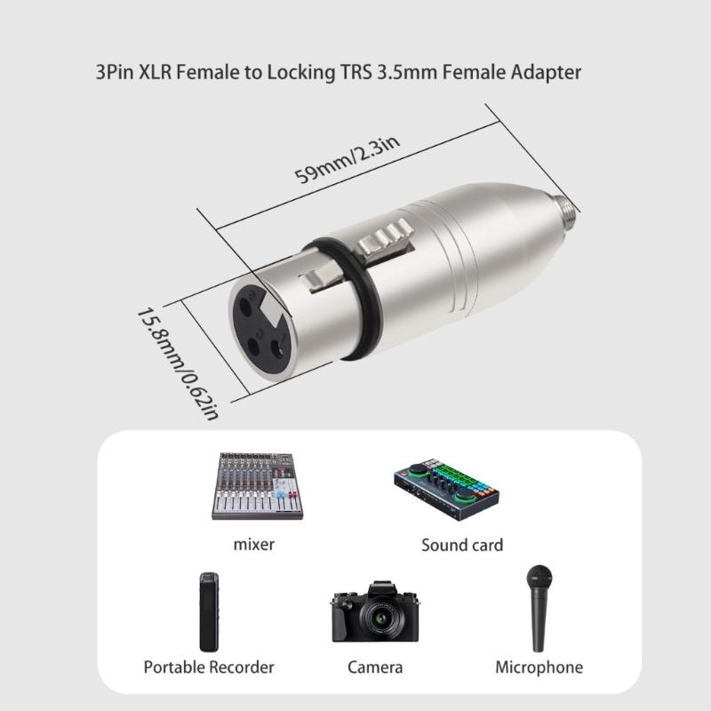 3.5mm Female To XLR 3Pin Female Adapter Reliable Auditory Converter For Sound Systems