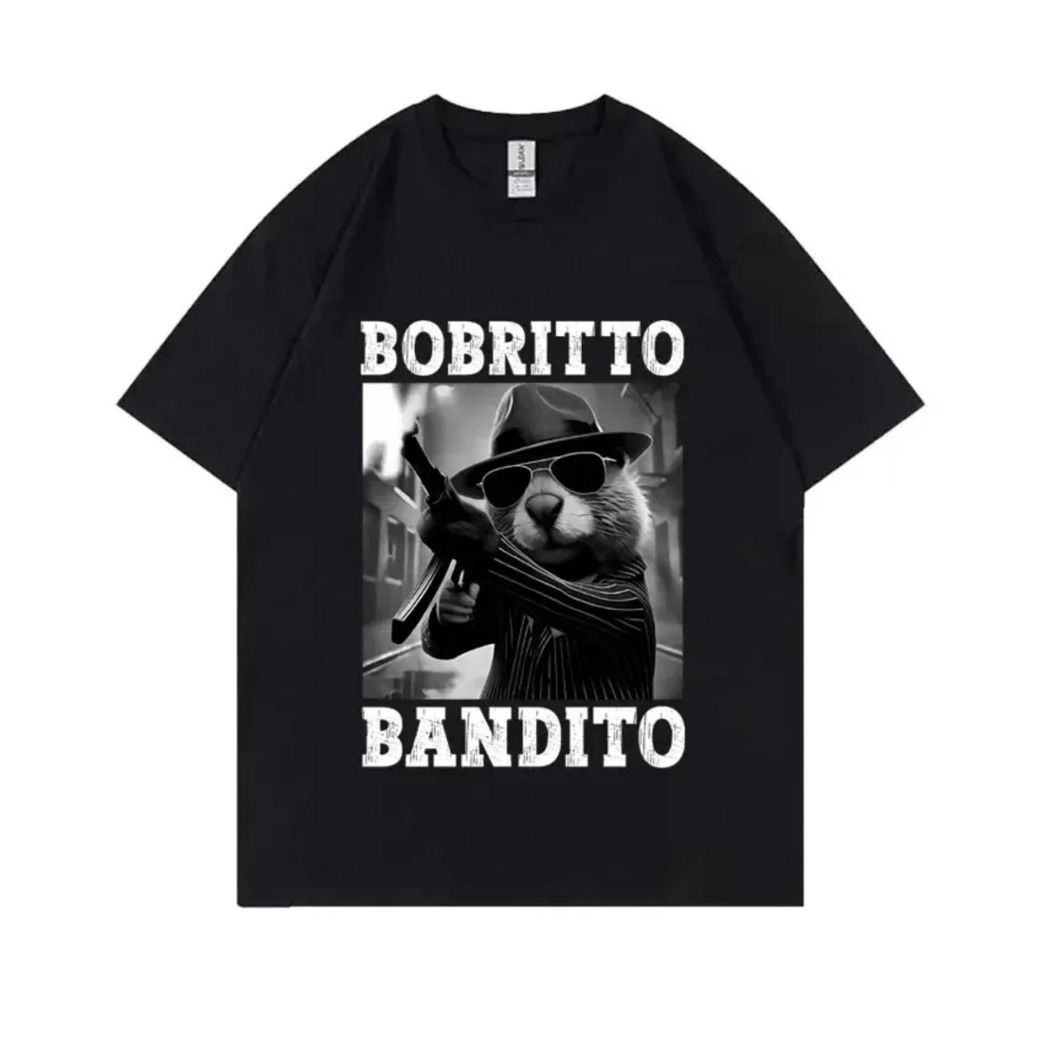 Bobritto Bandito Смешной мем про бобра Женская летняя футболка с круглым вырезом и коротким рукавом Повседневный юмористический топ Удобная женская футболка S