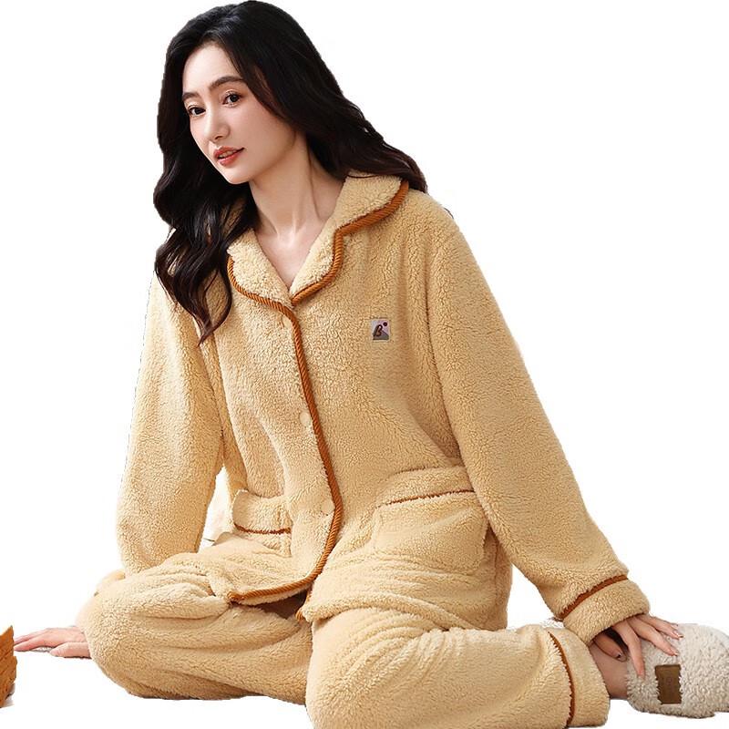 OEING Women's Winter Coral Fleece Pajama Set