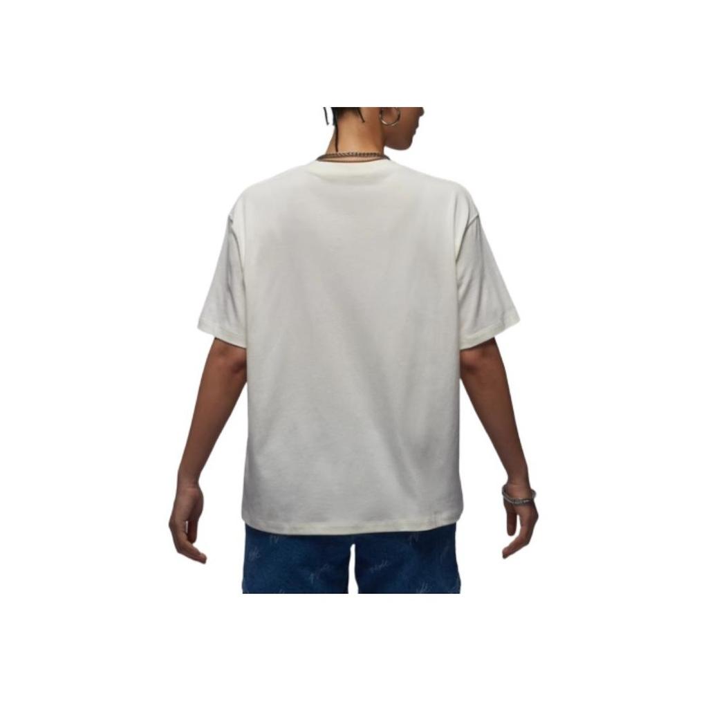 Jordan Alphabet Print Round Neck Short Sleeve T-Shirt Women Tops White FZ0618-133