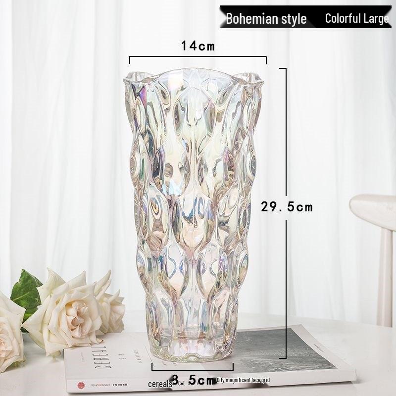 Bohemian Modern Clear Glass Vase for Home Decoration and Hydroponic Flower Arrangements in Living Room