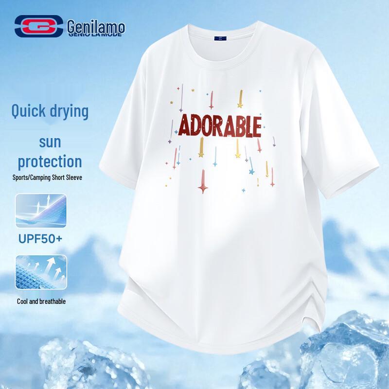 GENIOLAMODE Men s Ice Silk Breathable Short Sleeve T-Shirt 2XL