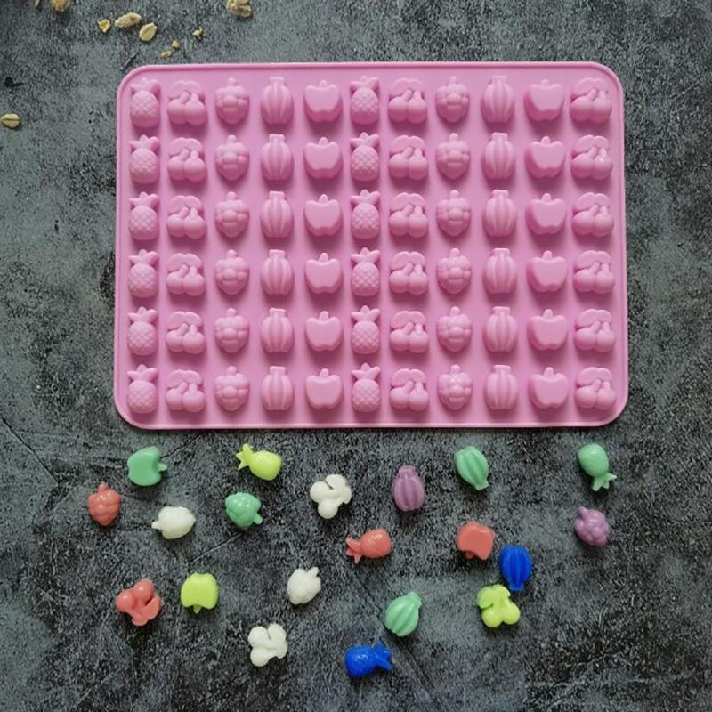 66 Holes Pineapple Candy Fudge Silicone Mold Mini Chocolate Ice Cube Tray Fruit Non-Stick Soft Jelly Mold