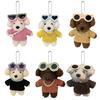 Cute Plush Dog with Sunglass Keychain Cartoon Stuffed Animal Bag Charm Soft Pendant for Handbag Backpack Purse Wallet Accessory