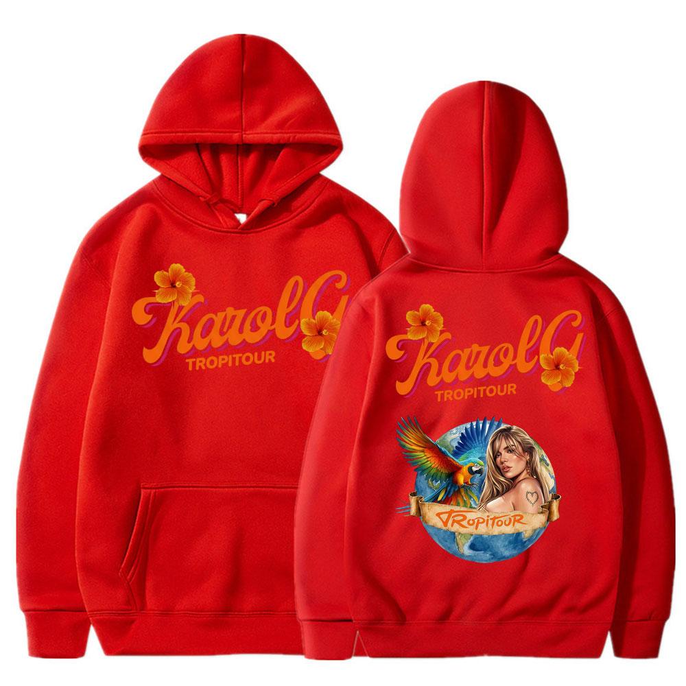 Karol G Tropicoqueta Tour Album Print Hoodies Men Women Fashion Music Y2k Long Sleeve Oversized Streetwear