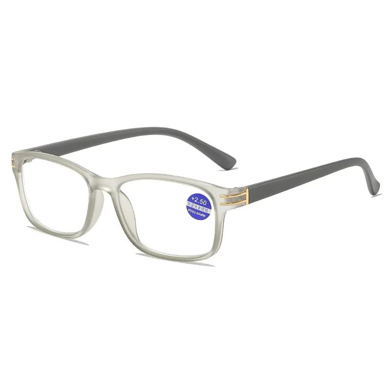 Occhiali da lettura quadrati Uomo Lenti ottiche Presbiopia Donna Marrone opaco Ipermetropia Occhiali Anti Luce Blu +1.0 +1.5 +2.0 +2.5