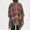 Knit Shawl Wrap for Women, Ladies Knitted Kimono with Fringe for Fall Winter, blanket shawl