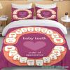 Cute Cartoon Teeth Print Bedding Set Duvet Cover 1 Duvet Cover 2 Pillowcases Adult And Children Bedding Set Luxury Bed Cover Set