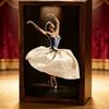 Natural Wood Tissue Box With Ballet Dancer Figure Desktop Paper Dispenser for Living Room Bedroom Bathroom