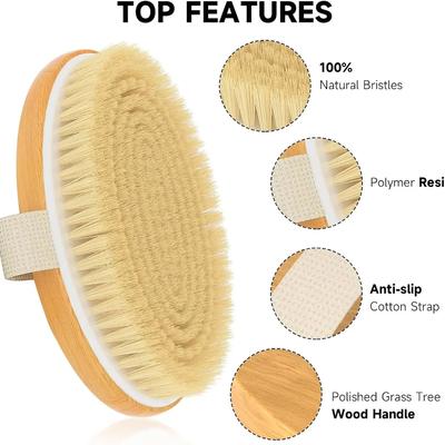 Dry Body Brushes Exfoliating Body Scrubbers Bristles Bath Brush Body Dry Brush Massage Brush Rubbing Bath Artifact Rubbing Back