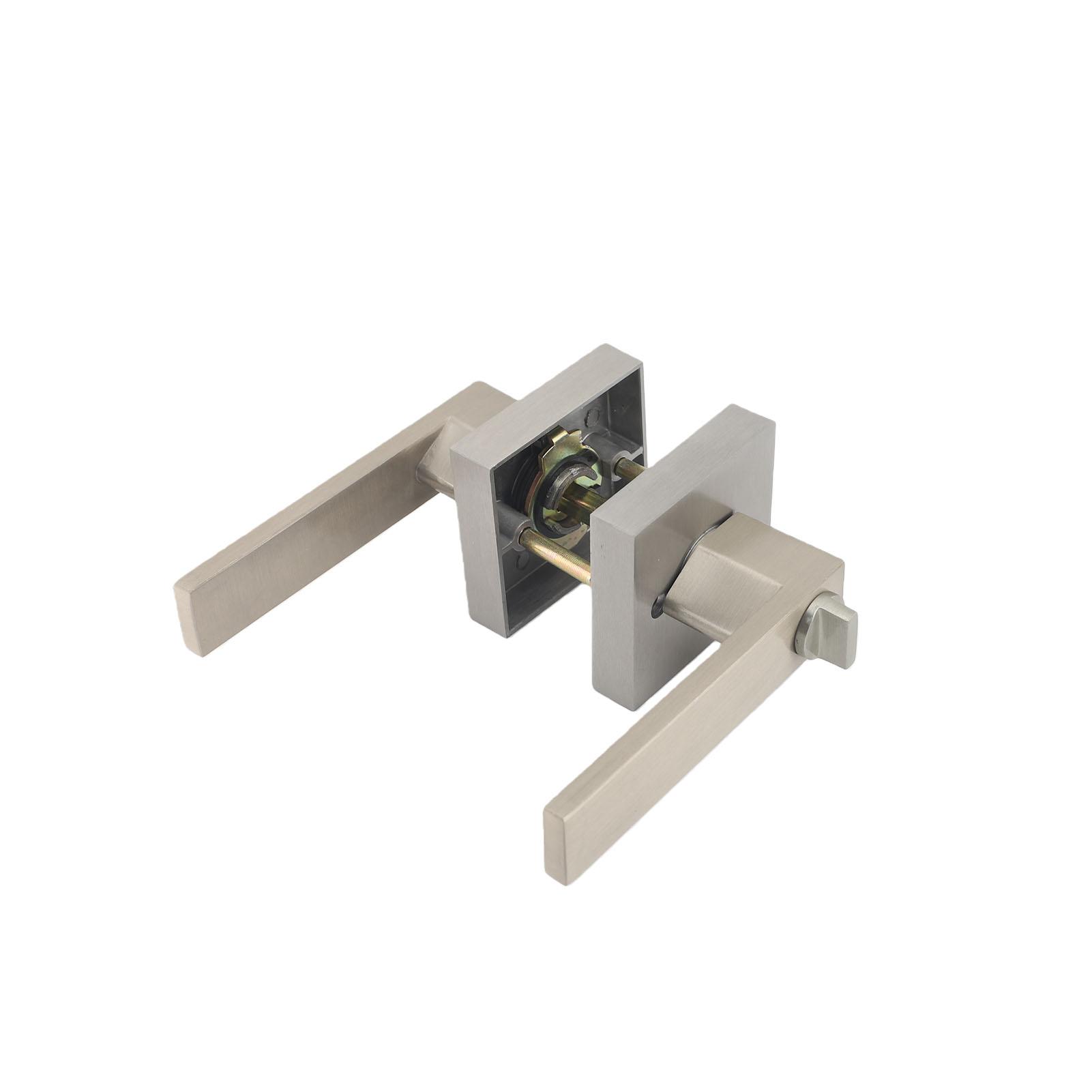 Poignée de Porte Robuste Couleur Argent Alliage d'Aluminium Sans Clé Poignée de Porte d'Intérieur Intimité pour Salle de Bain Set of 1